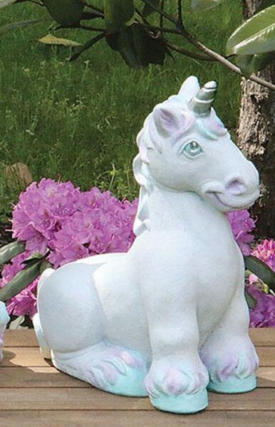 The Unicorn Garden Statue Planter Opal Mystical Cement Horse Massarelli